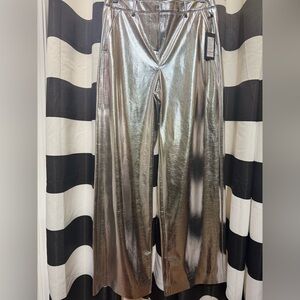 Kenneth Cole New York Shimmering Silver Wide Leg Trousers